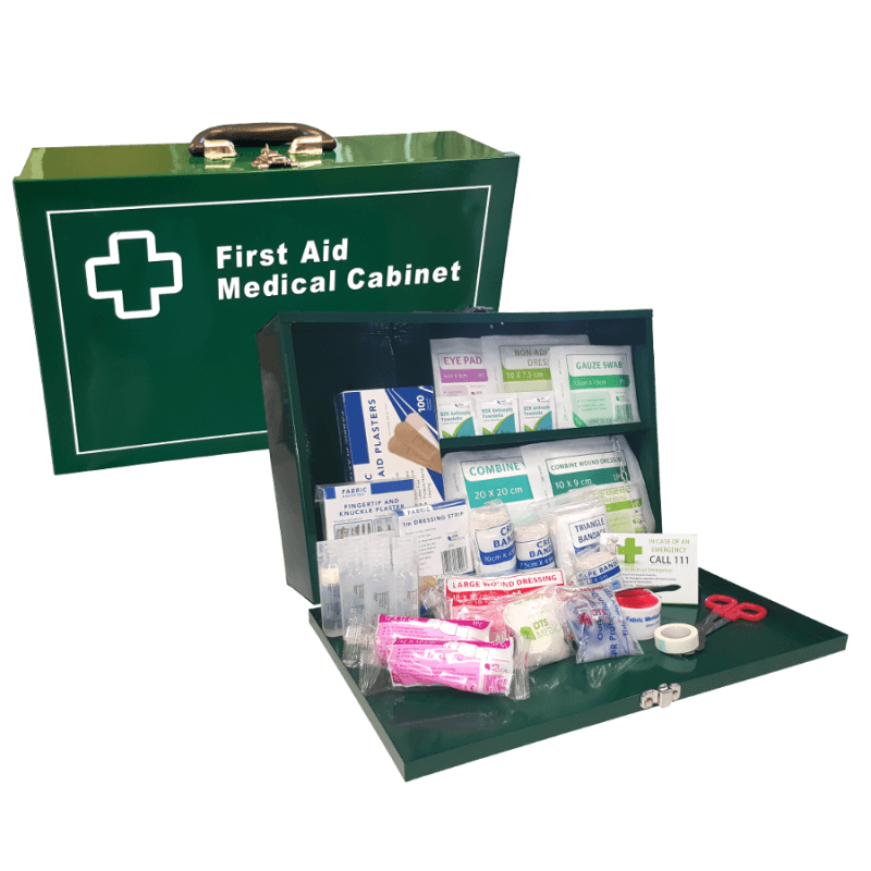 1 to 50 Landscape first aid kit wallmount - Open and closed