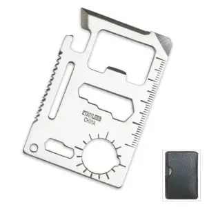 11 FUNCTION CREDIT CARD SIZE SURVIVAL POCKET TOOL