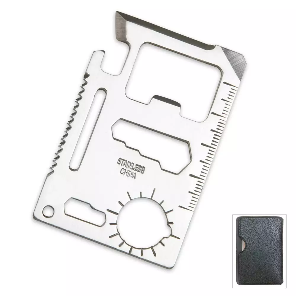 11 FUNCTION CREDIT CARD SIZE SURVIVAL POCKET TOOL