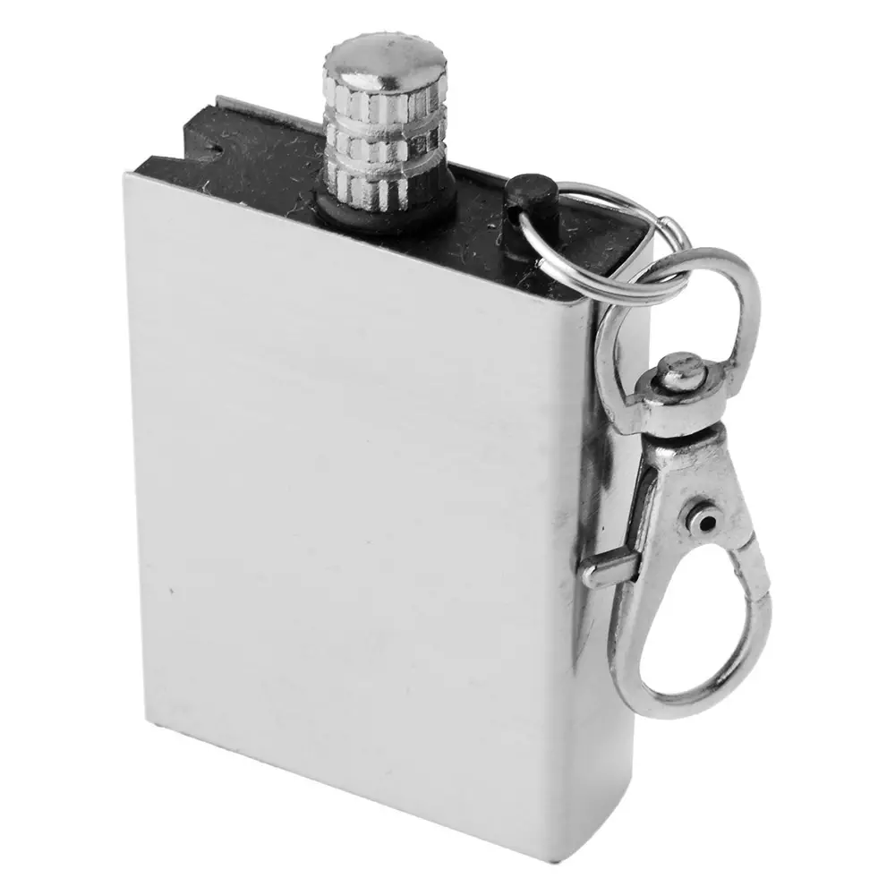 Metal Matchbox Lighter Fire Starter with Keychain