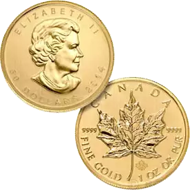 canadian maple leaf gold coin front and back image