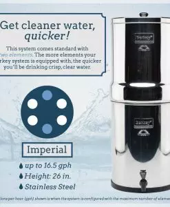 Imperial Berkey Water Purifier showing how many elements held